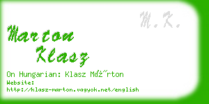 marton klasz business card